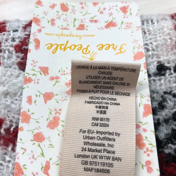 Free People Emerson Plaid Blanket Scarf Ivory - Picture 8 of 8